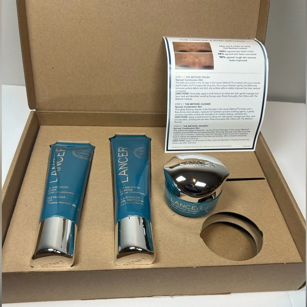 LANCER The Method: Normal-CombinationSkincare 3 Piece Set New and Sealed - Picture 3 of 15
